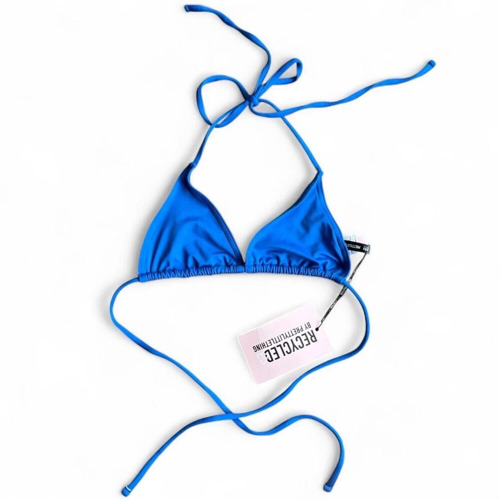 Prettylittlething Women's Blue Bikini-and-tankini-tops